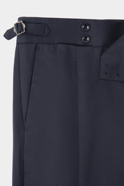 Oversized pleated wool trousers - Navy