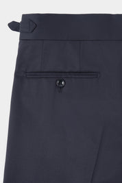 Oversized pleated wool trousers - Navy