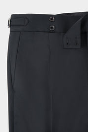 Oversized pleated wool trousers - Black