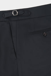 Oversized pleated wool trousers - Black