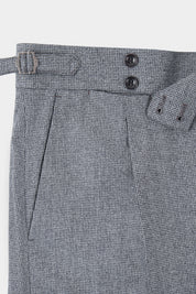 Oversized pleated trousers - Houndstooth grey