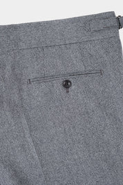 Oversized pleated trousers - Houndstooth grey