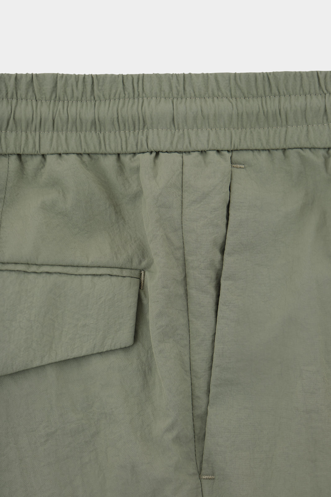 Pantalon Jog Crush zippé en Nylon froissé - Kaki