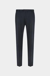 Vue sur fond blanc d'un pantalon classique semi taille haute en gris anthracite