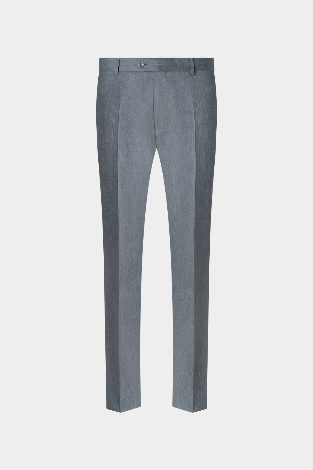 Vue sur fond blanc d'un pantalon classique semi taille haute en gris clair