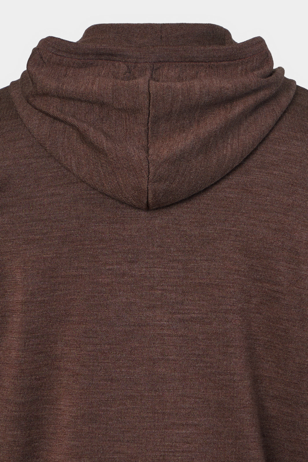 Gilet zippé à capuche en laine - Marron