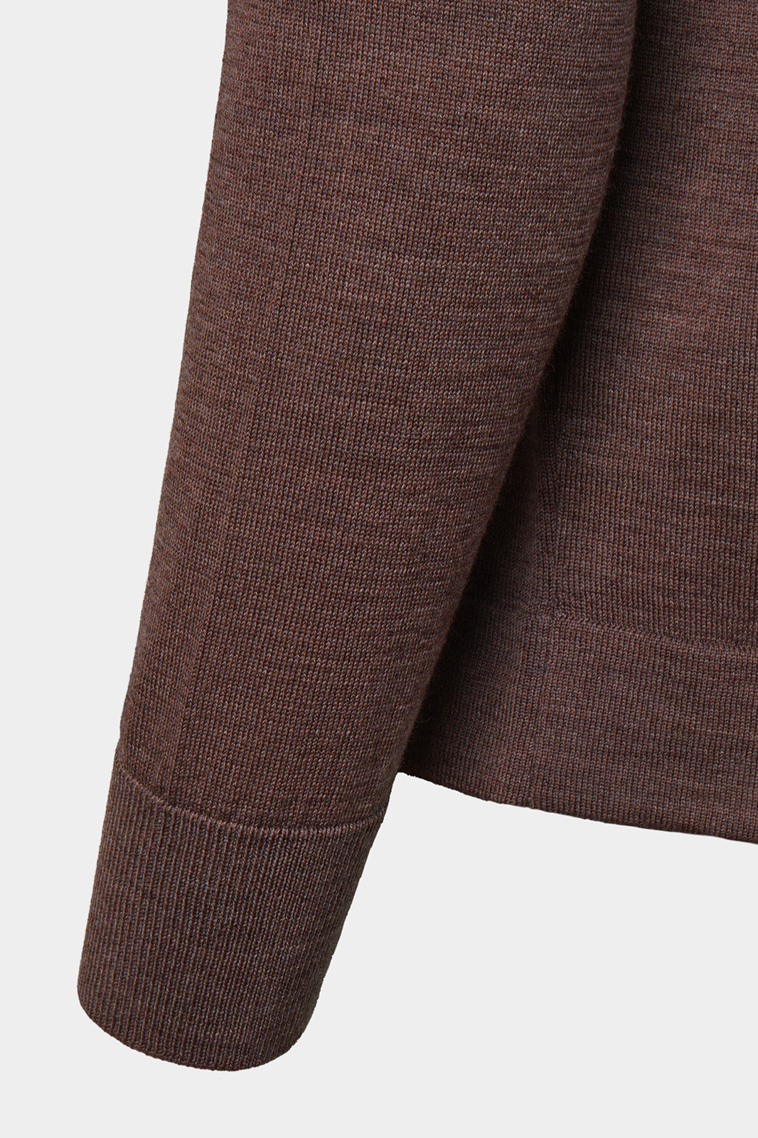 Gilet zippé à capuche en laine - Marron