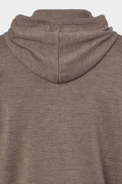 Gilet zippé à capuche en laine - Taupe