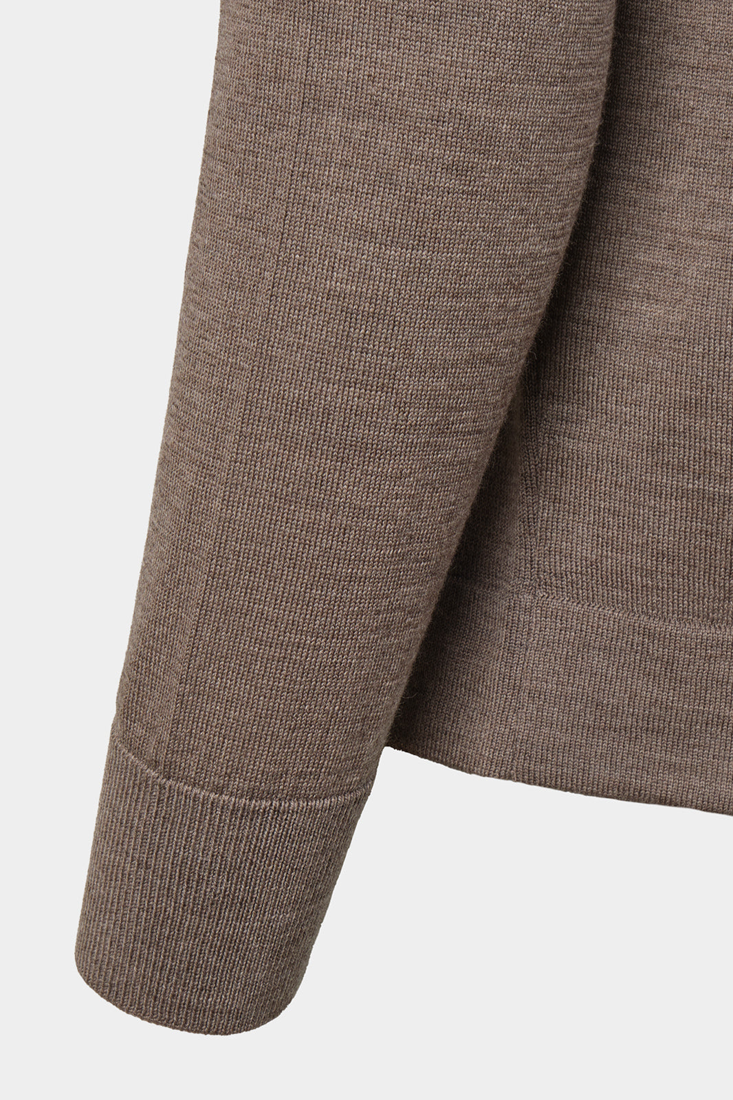 Gilet zippé à capuche en laine - Taupe