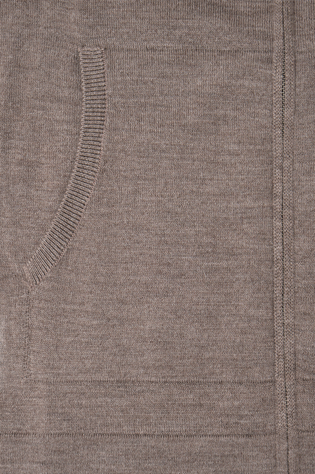 Gilet zippé à capuche en laine - Taupe