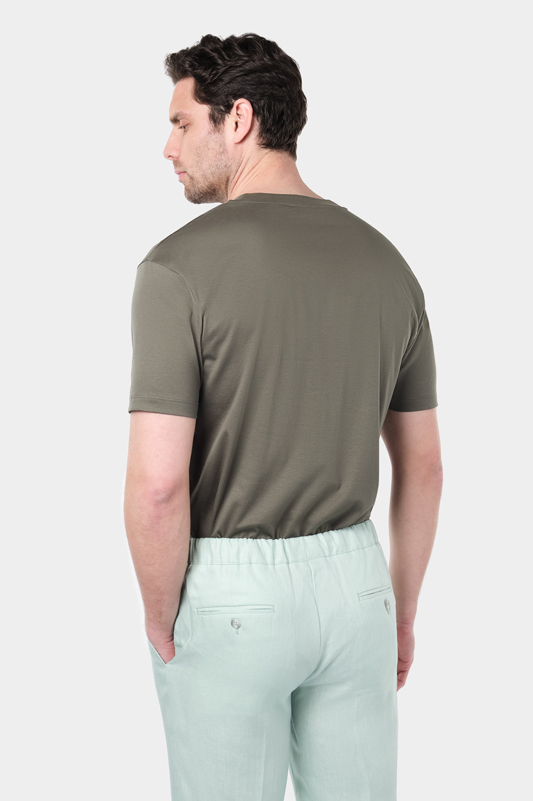 Vayan round neck t-shirt in ice cotton - Khaki 