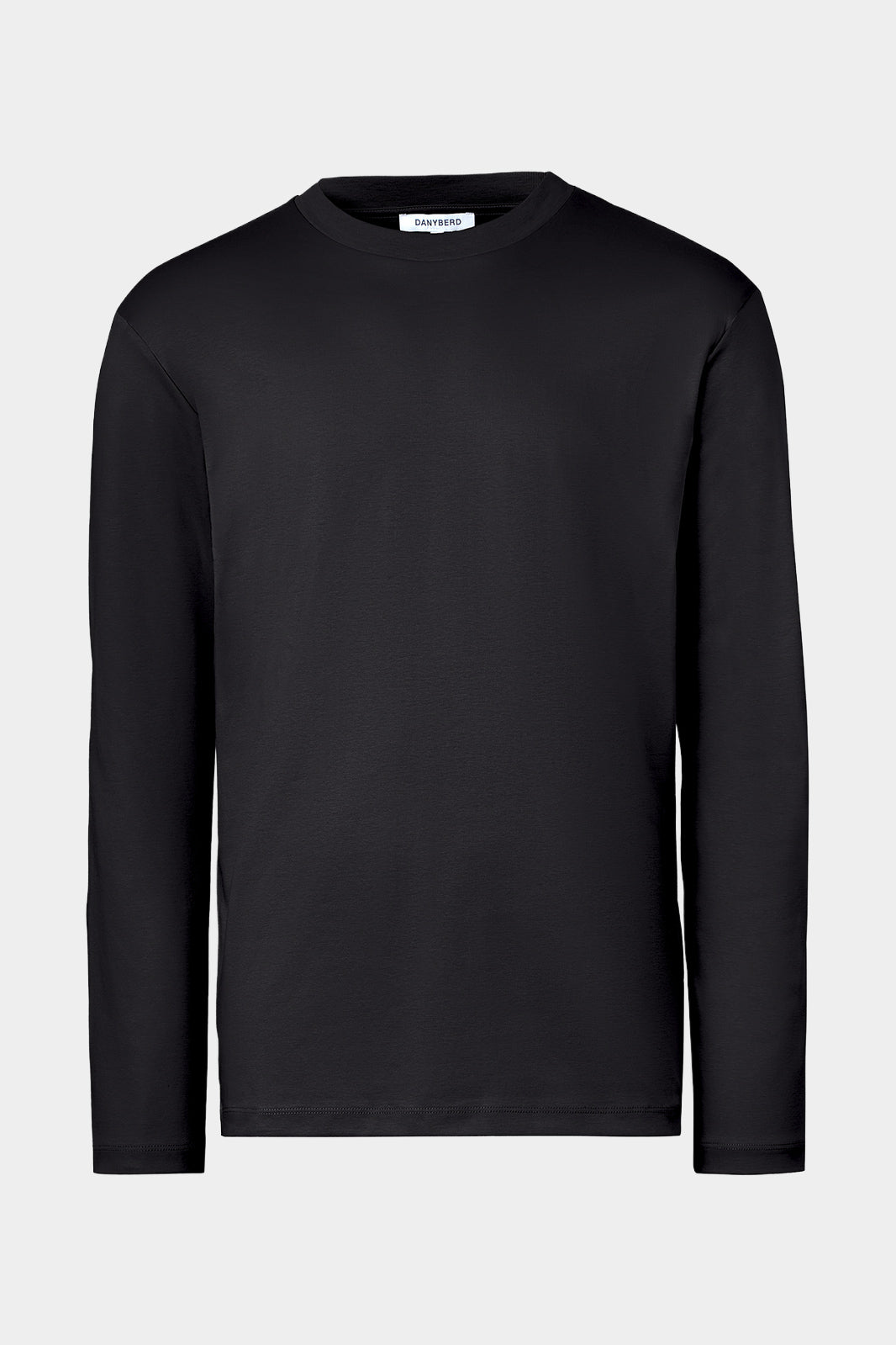Vue sur fond blanc d'un t-shirt manches longues en ice coton en noir