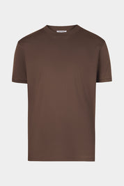 T-shirt vayan à col rond marron et manches courtes, spécialement conçu pour allier confort et style au quotidien.