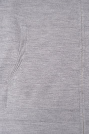 Gilet zippé à capuche en laine - Gris moyen