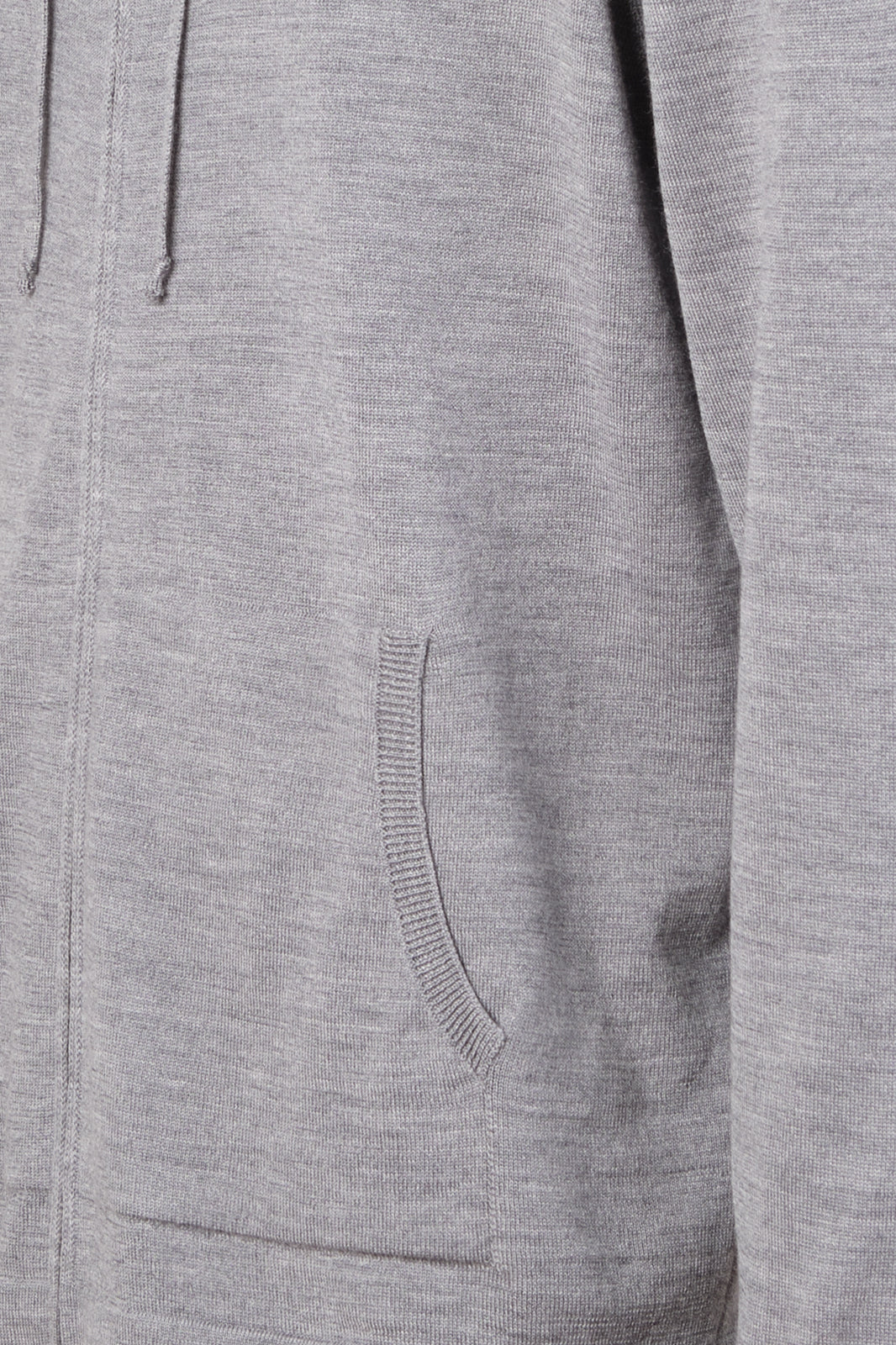 Gilet zippé à capuche en laine - Gris moyen