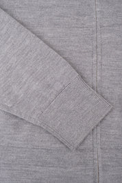 Gilet zippé à capuche en laine - Gris moyen