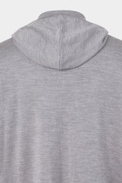 Gilet zippé à capuche en laine - Gris moyen