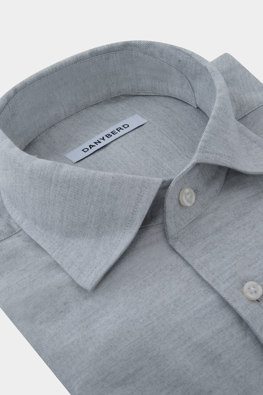 Italian soft collar shirt with flap chest pocket - Light Grey