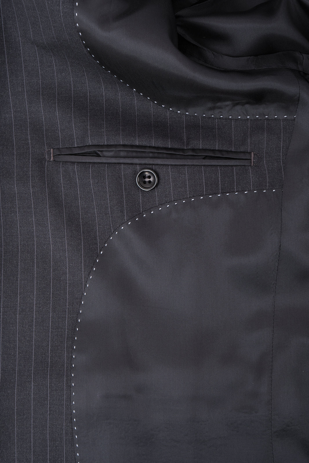 Costume revers large à rayures - Gris anthracite