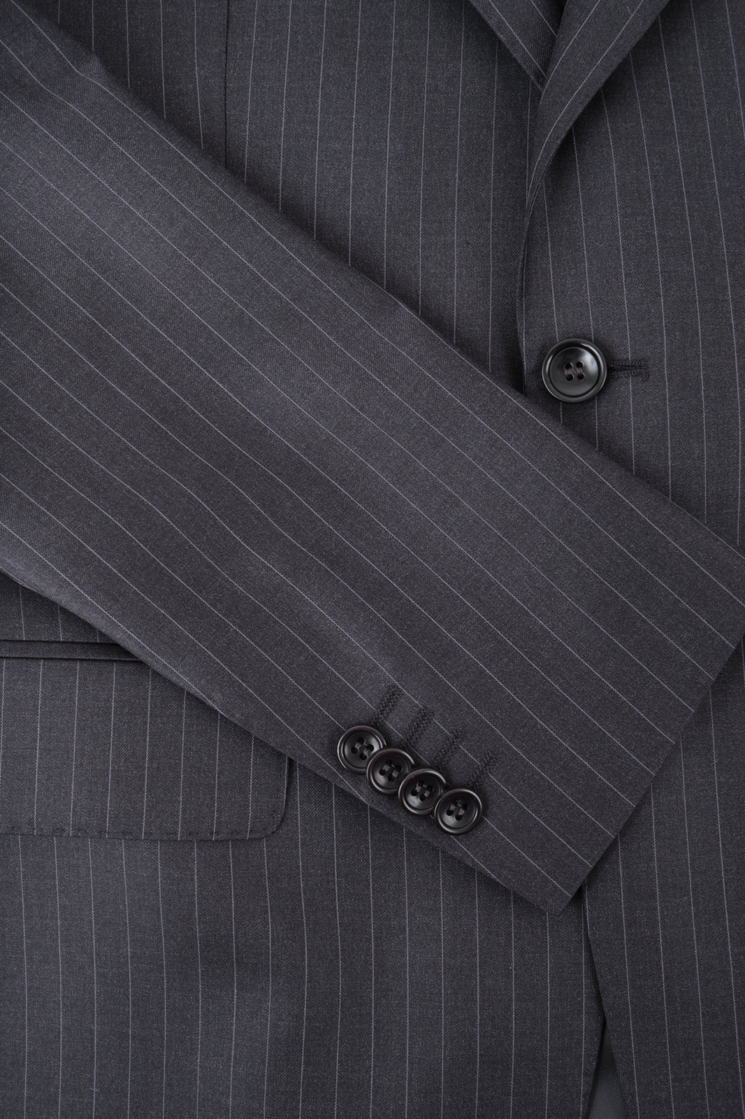 Costume revers large à rayures - Gris anthracite
