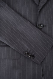 Costume revers large à rayures - Gris anthracite