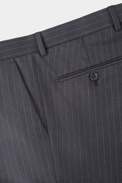 Costume revers large à rayures - Gris anthracite