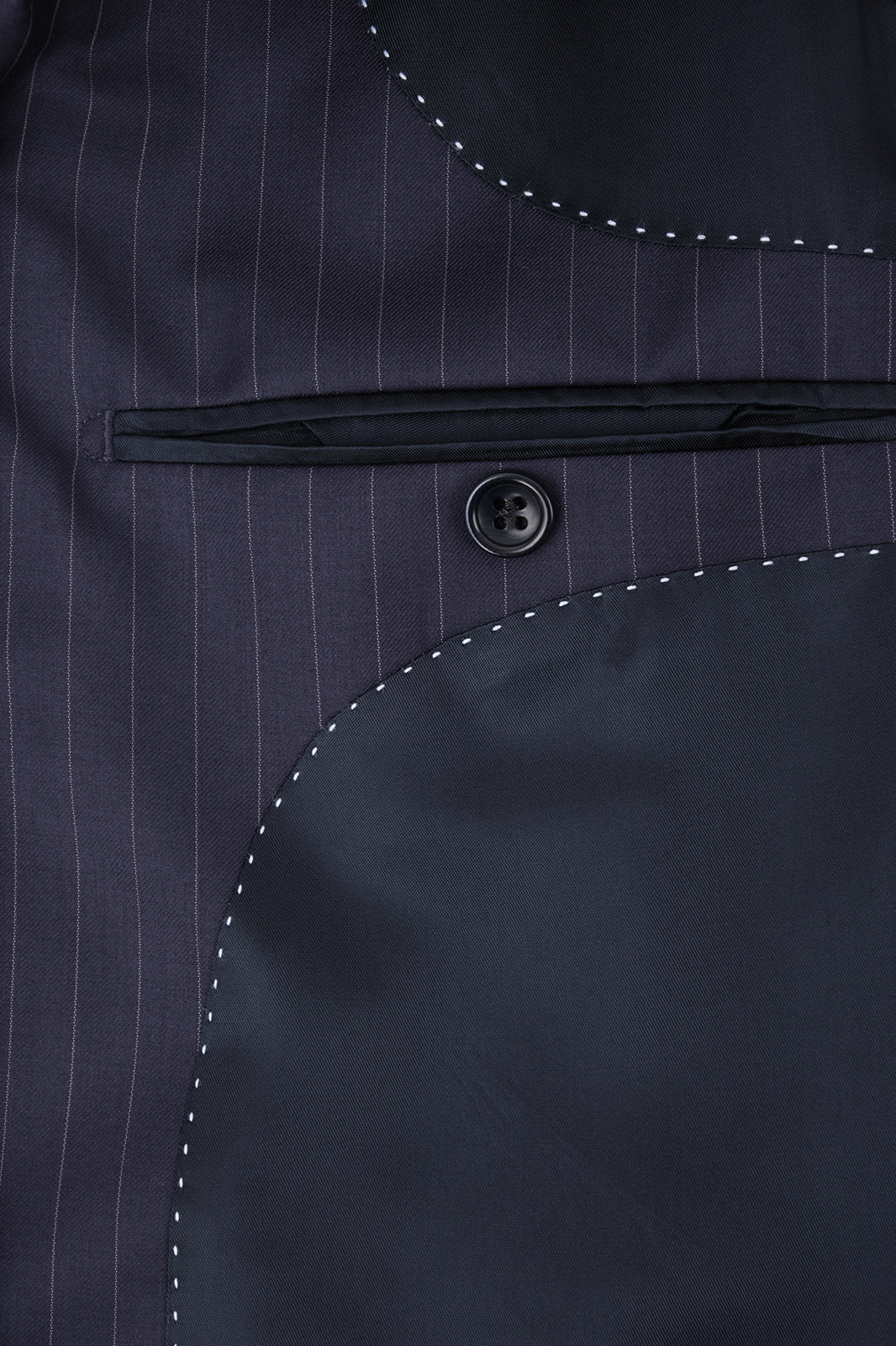 Costume revers large à rayures - Marine