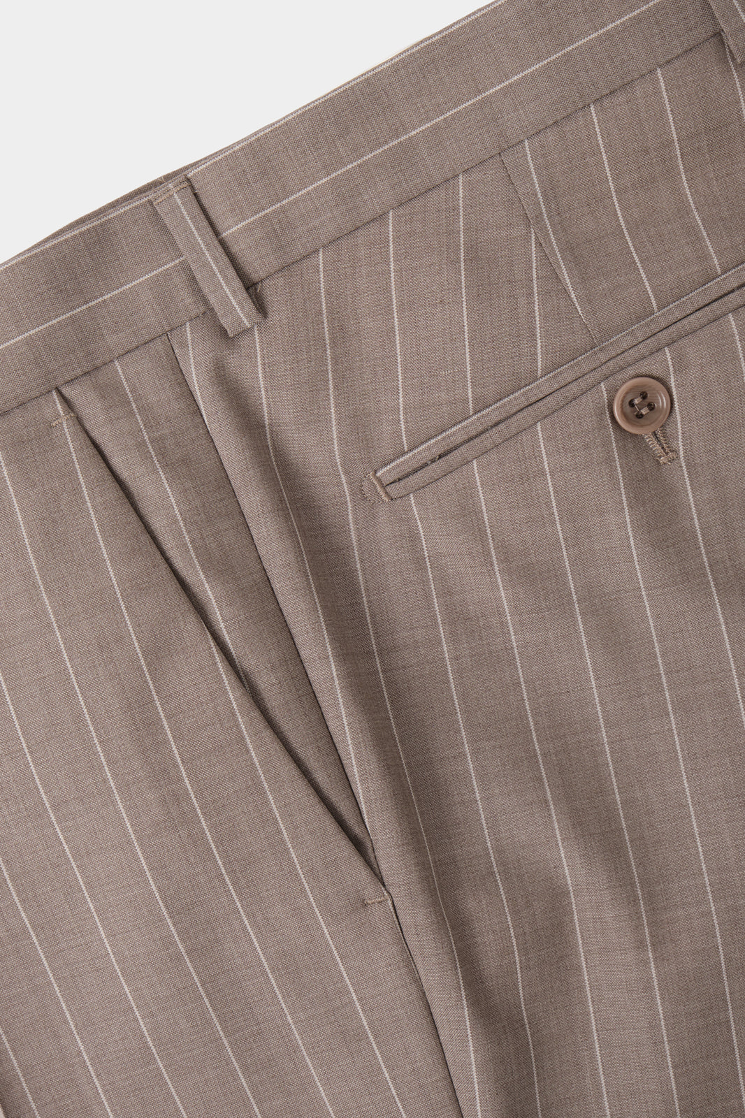 Costume en laine - Beige à rayures blanches