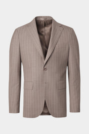 Costume en laine - Beige à rayures blanches