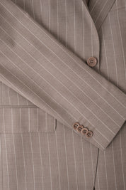 Costume en laine - Beige à rayures blanches