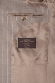 Costume en laine - Beige à rayures blanches