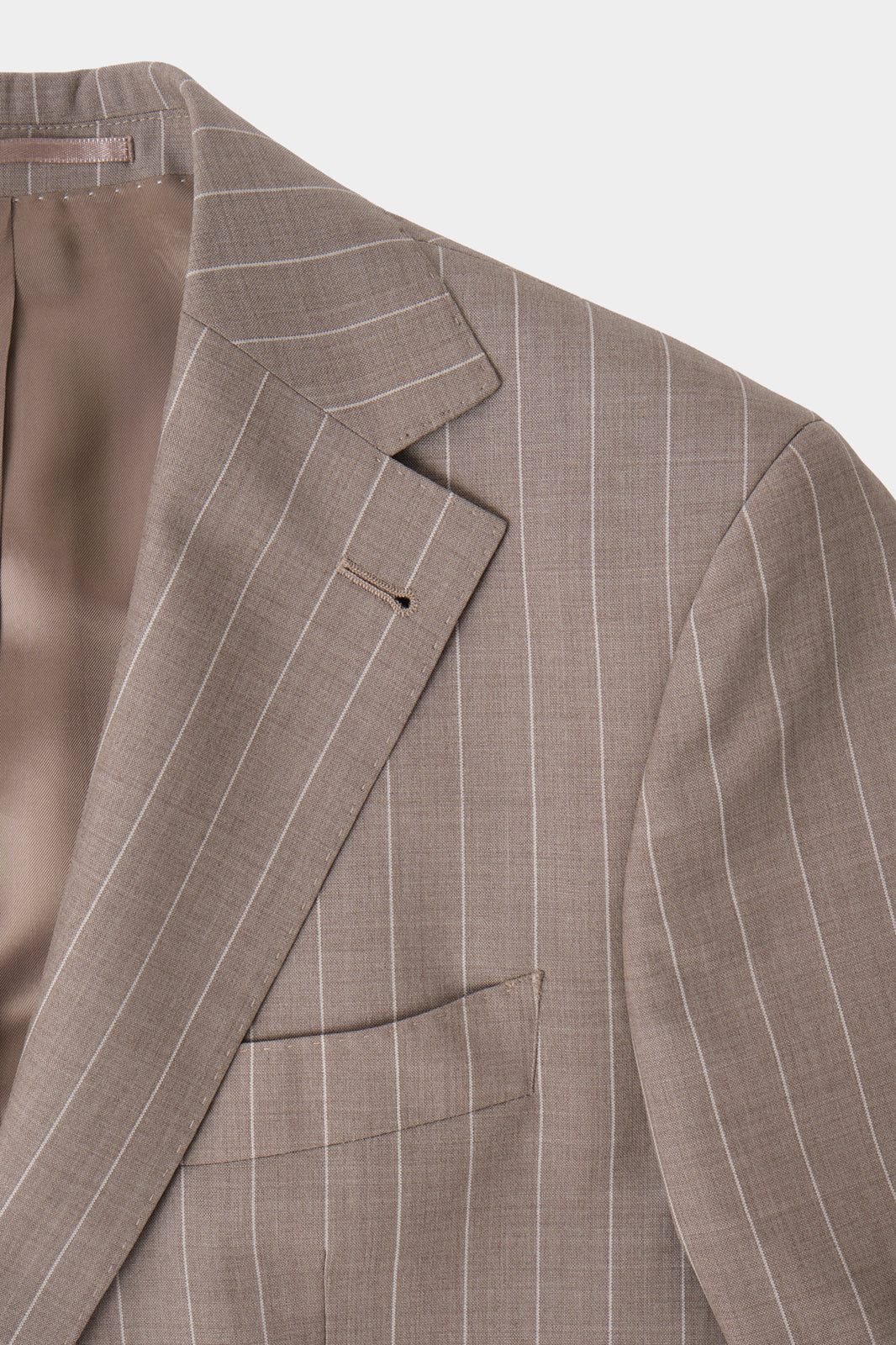 Costume en laine - Beige à rayures blanches