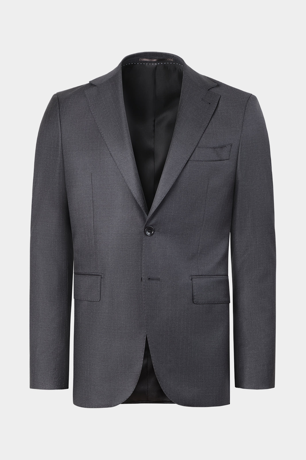 Costume revers large à légères rayures - Gris anthracite