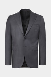 Costume revers large à légères rayures - Gris anthracite