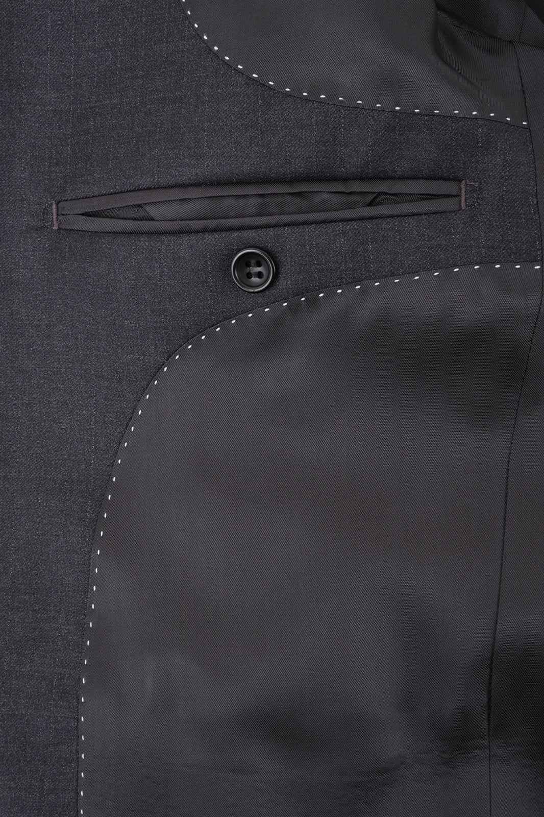 Costume revers large à légères rayures - Gris anthracite