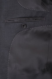 Costume revers large à légères rayures - Gris anthracite