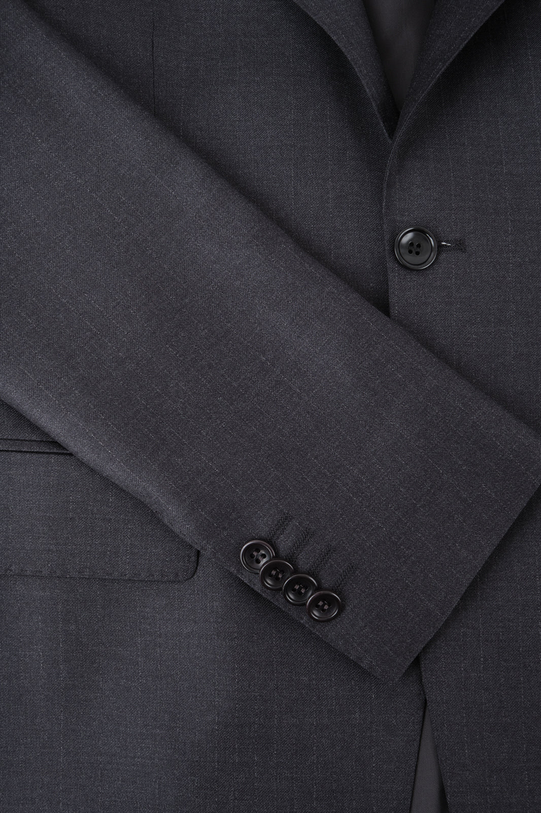 Costume revers large à légères rayures - Gris anthracite