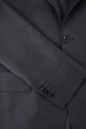 Costume revers large à légères rayures - Gris anthracite