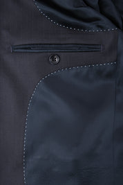 Costume revers large à légères rayures - Gris