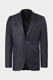 Costume revers large à légères rayures - Gris