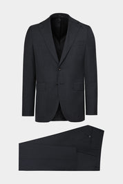 Vue sur fond blanc d'un costume en 100% laine de couleur gris anthracite de chez Vitale Barberis Canonico.