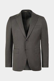 Costume et pantalon pattes de serrage avec une trame chevron - Vert foncé