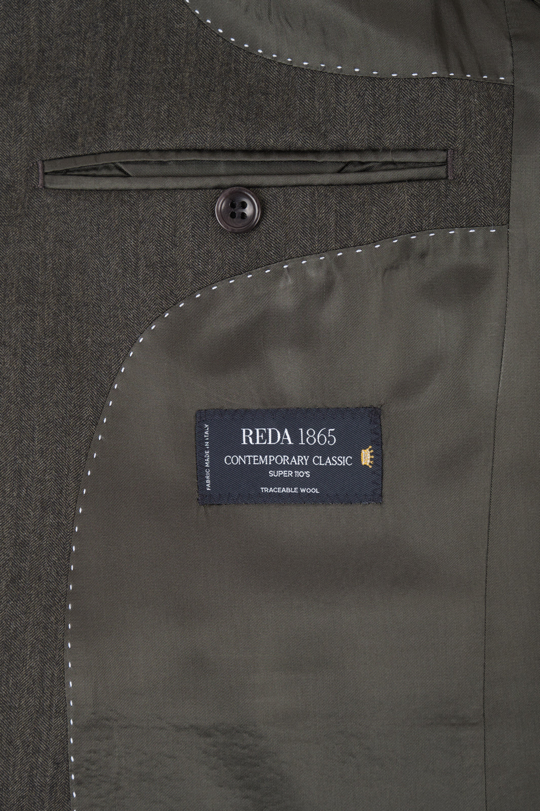 Costume et pantalon pattes de serrage avec une trame chevron - Vert foncé