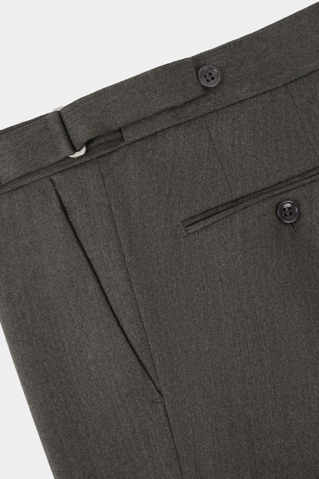 Costume et pantalon pattes de serrage avec une trame chevron - Vert foncé