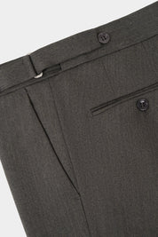 Costume et pantalon pattes de serrage avec une trame chevron - Vert foncé