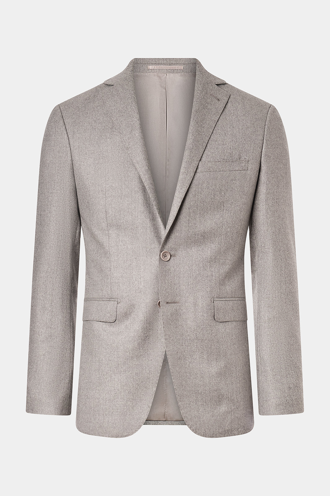 Fine Lapel Flannel Suit - Light Grey 