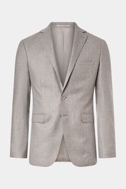Fine Lapel Flannel Suit - Light Grey 
