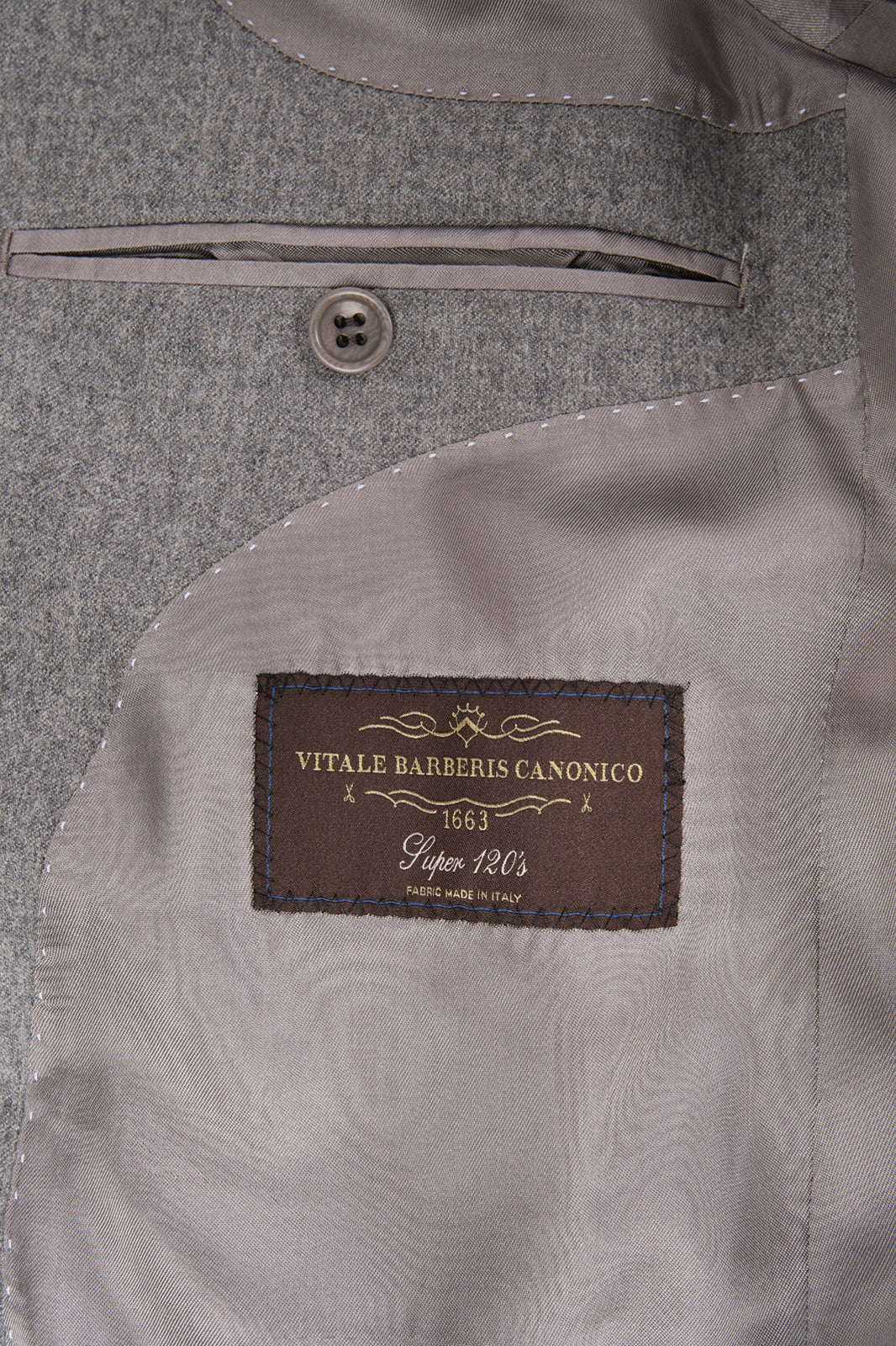 Fine Lapel Flannel Suit - Light Grey 