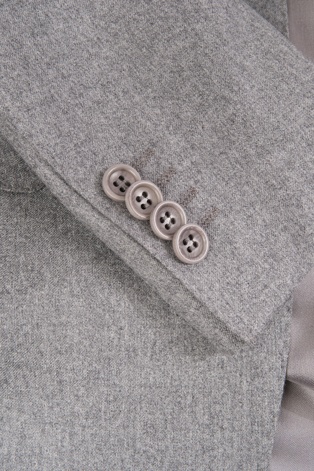 Fine Lapel Flannel Suit - Light Grey 