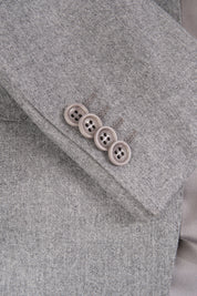 Fine Lapel Flannel Suit - Light Grey 